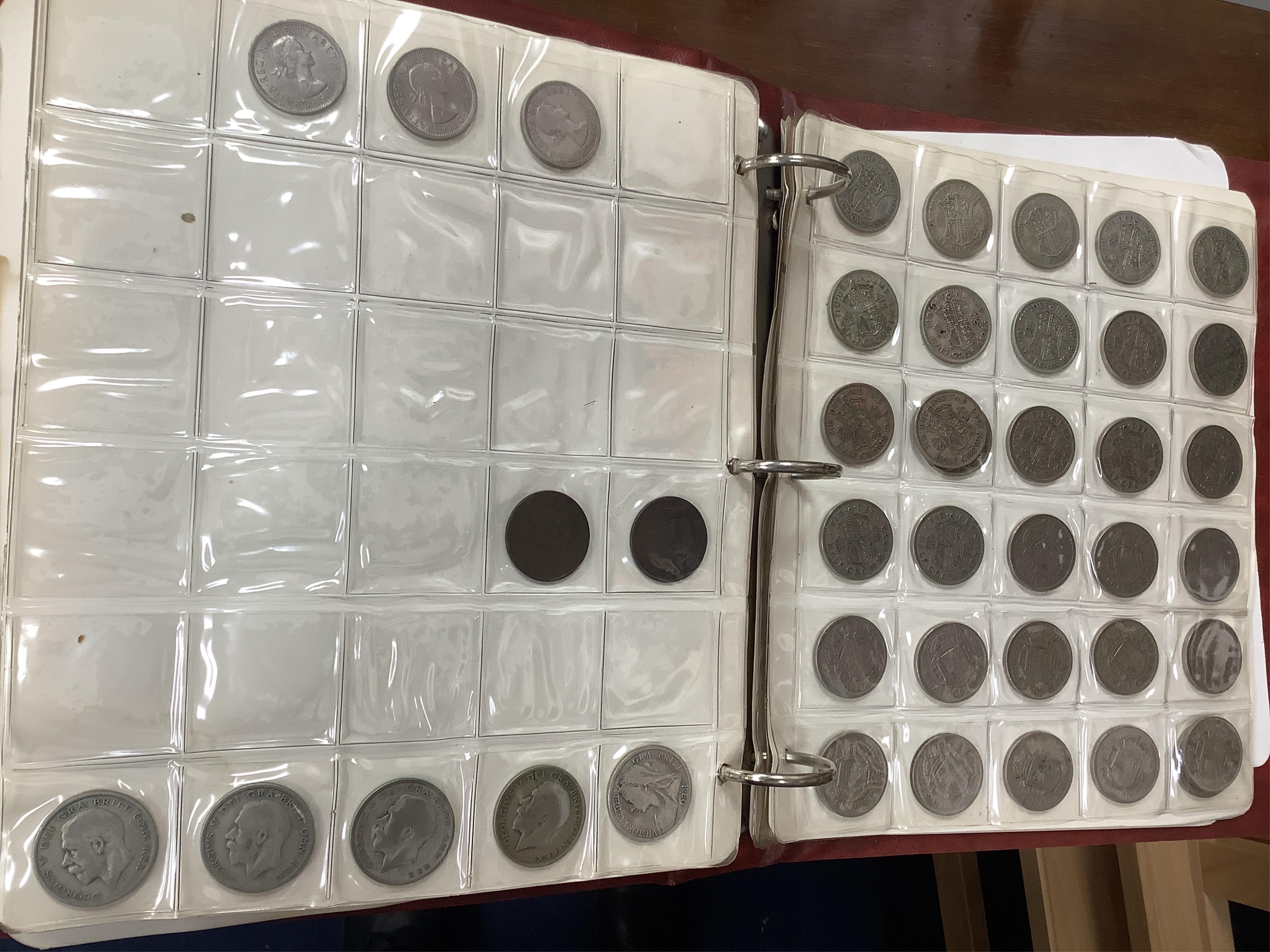 British and world coins and banknotes, 19th/20th century, highlights include –, Edward VII to George VI florins, 1933-1967 halfcrowns, QEII commemorative crowns, Victoria to Elizabeth II pennies, farthings, 3d and shilli